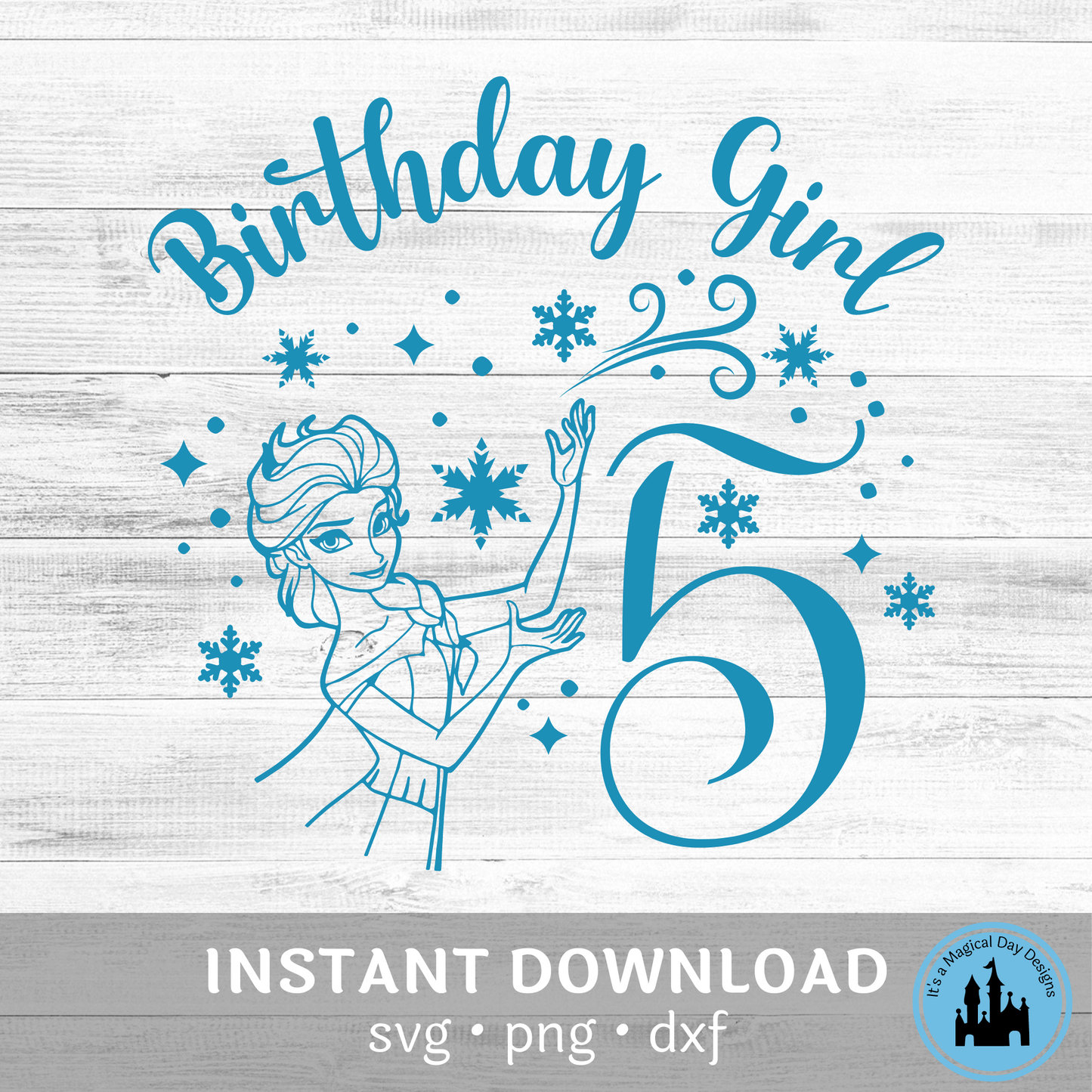 Elsa Birthday Girl 5th Birthday Digital Design