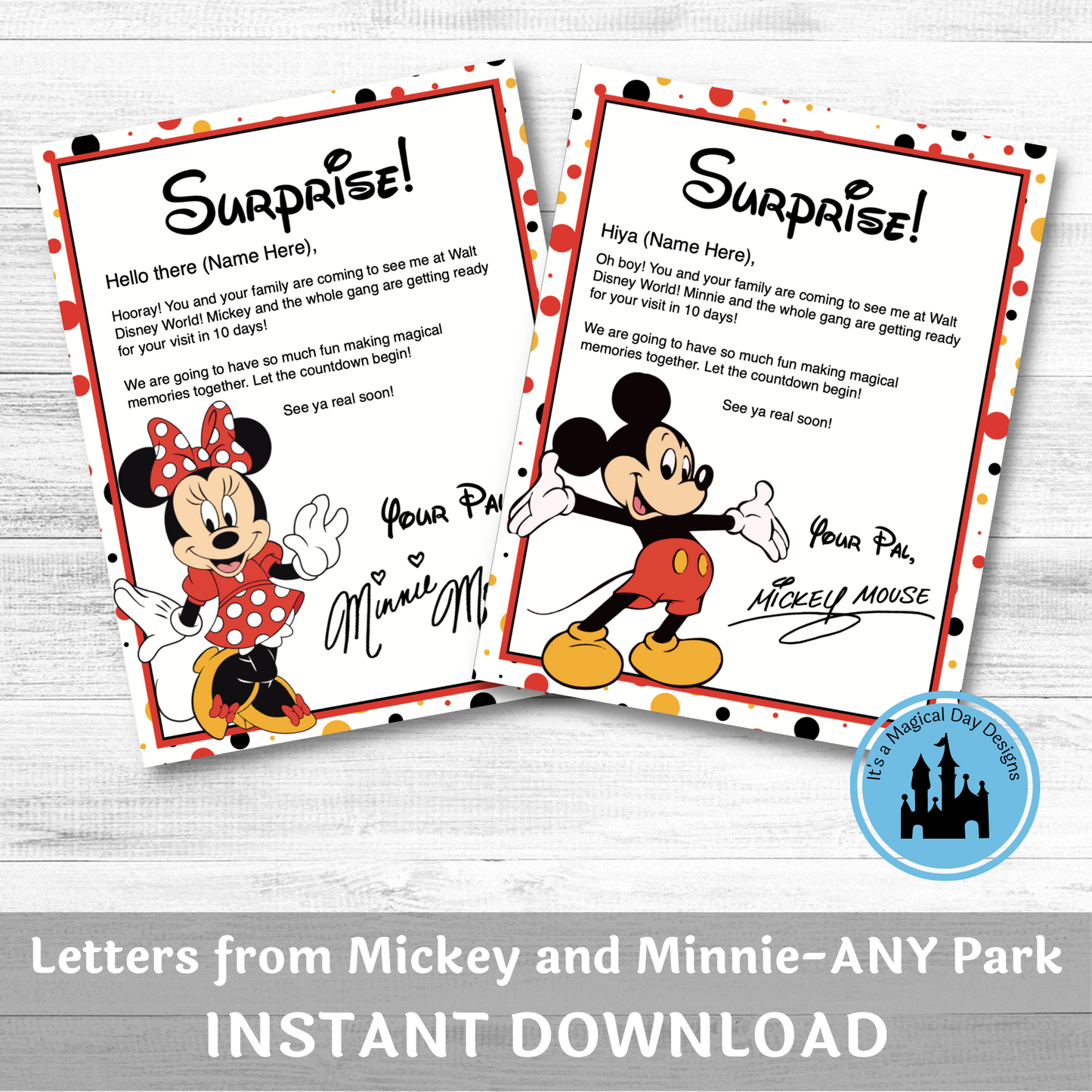 Mickey and Minnie Trip Reveal Letters