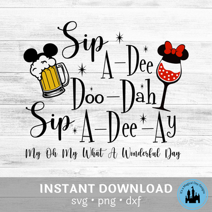 Sip A Dee Doo Dah Epcot Mickey and Minnie Digital Design