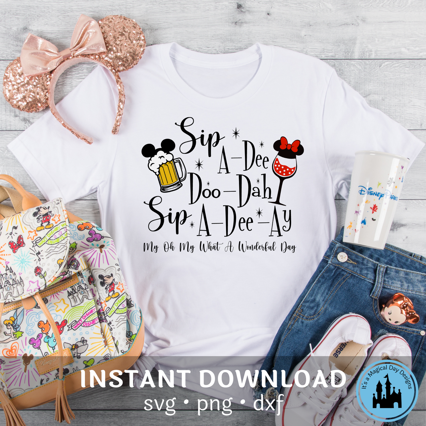 Sip A Dee Doo Dah Epcot Mickey and Minnie Digital Design