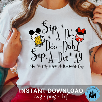 Sip A Dee Doo Dah Epcot Mickey and Minnie Digital Design