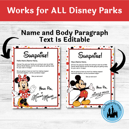 Mickey and Minnie Trip Reveal Letters