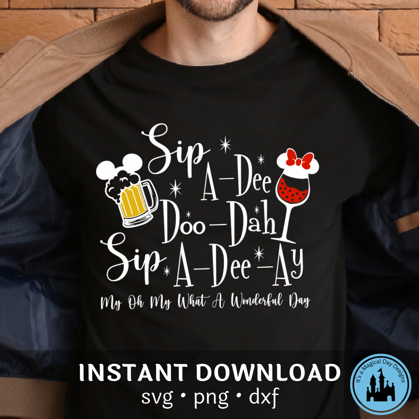 Sip A Dee Doo Dah Epcot Mickey and Minnie Digital Design