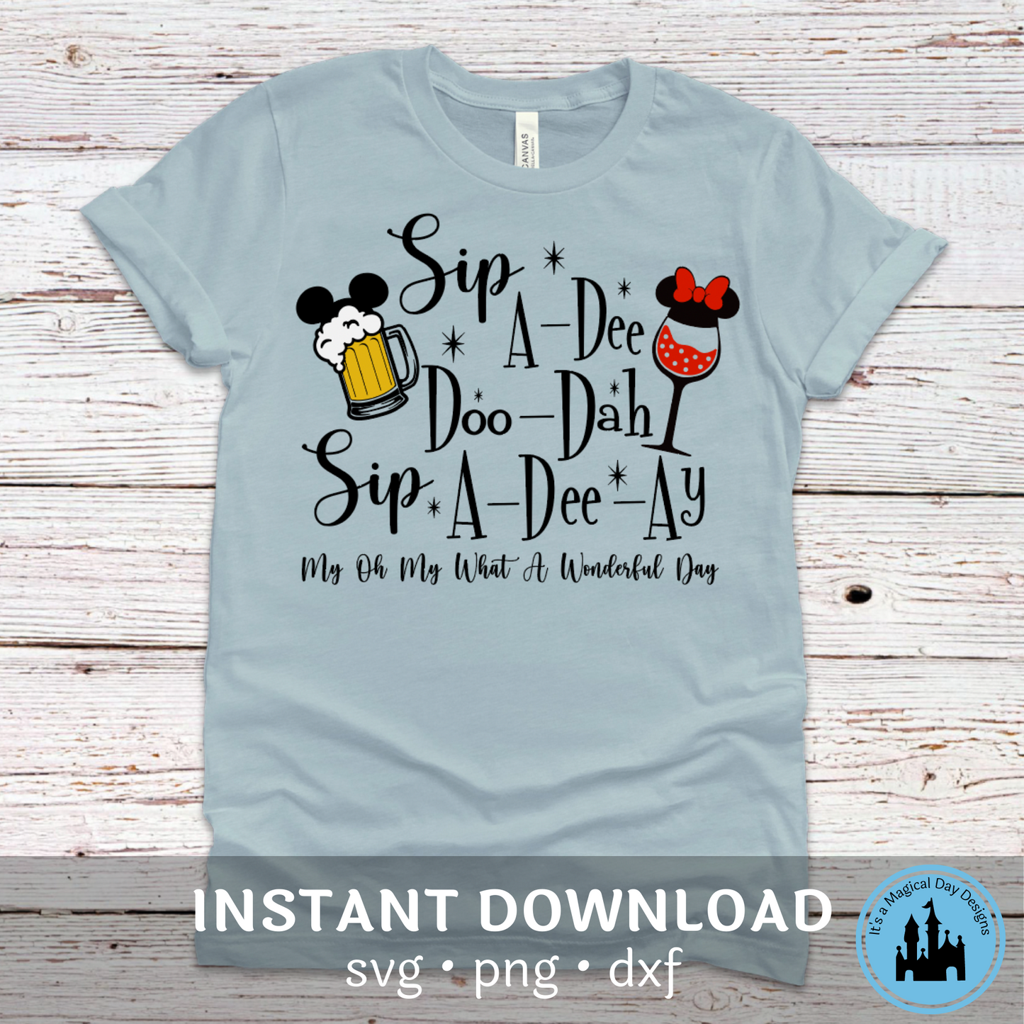 Sip A Dee Doo Dah Epcot Mickey and Minnie Digital Design